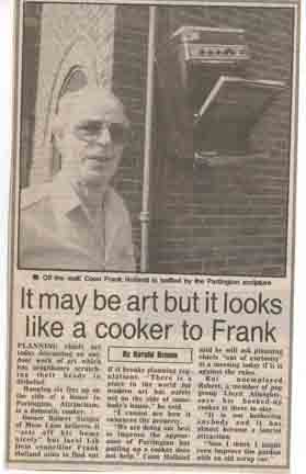 Local councillor Frank is angry with Andy's recent addition to the wall of his house.